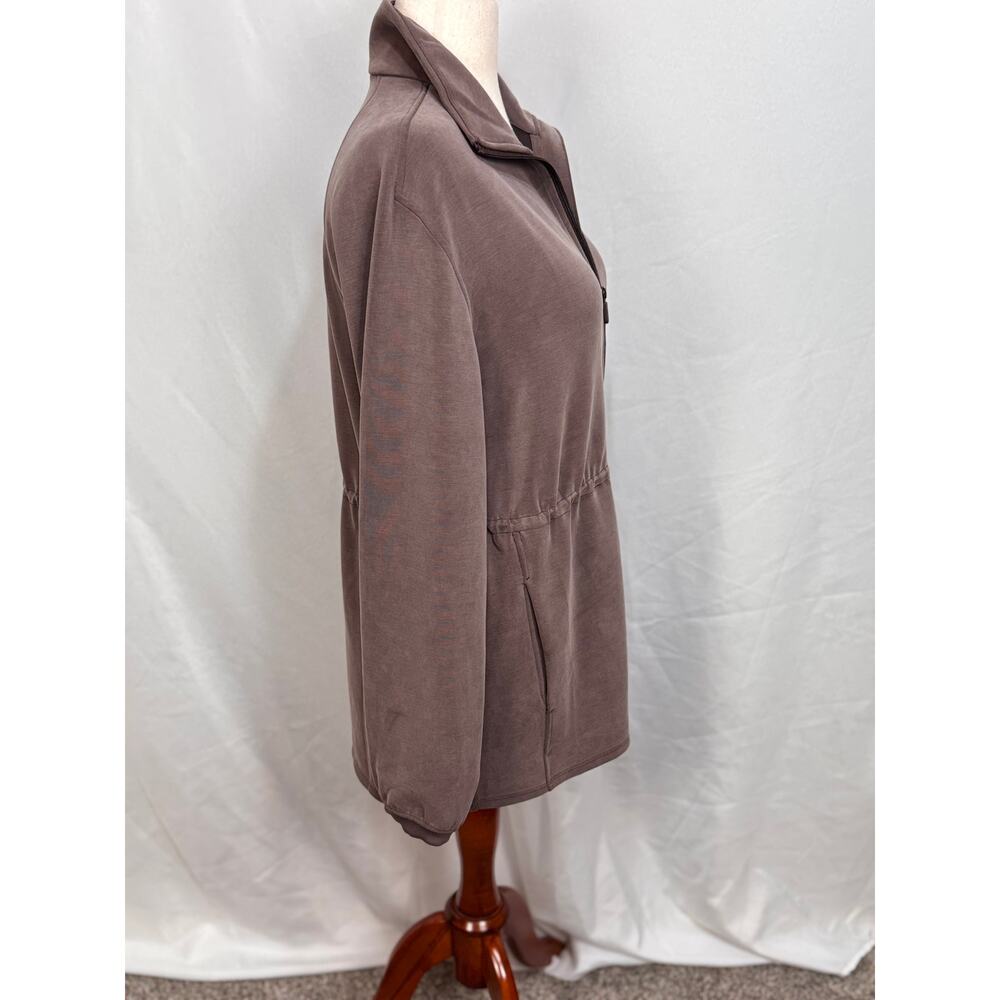 Lululemon Softstreme Cinch Waist full zip jacket Espresso light brown Sz M - Picture 3 of 11